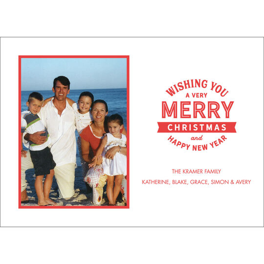 Merry Stamp Flat Letterpress Photo Cards